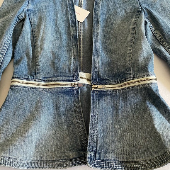 NWT Rebecca Taylor Denim Flare Peplum Jacket 0 XS - Picture 5 of 9